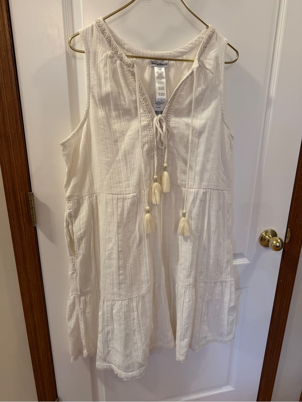 Tommy Bahama NWT Tags Ladies Medium Off White Sleeveless “Mykonos” Gauzy Dress
